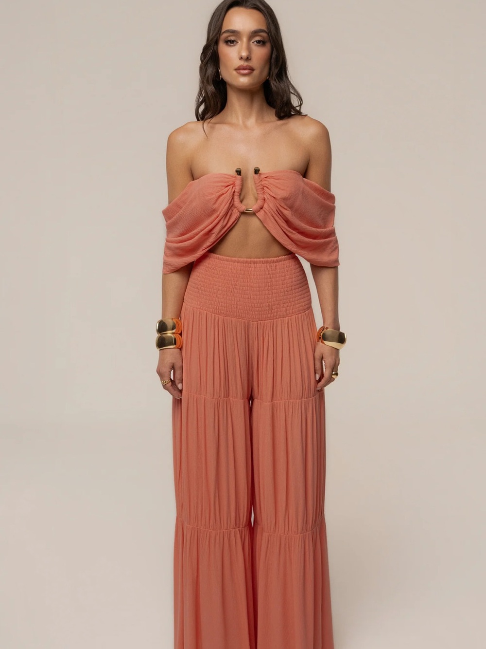 JLUXLABEL Peach Hidden Gems Tier Pant Set NWT